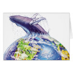 whale and earth design greeting cards