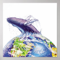whale and earth design print