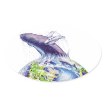 whale and earth design stickers
