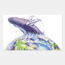 whale and earth design sticker