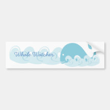 Whale and Waves Bumper Sticker
