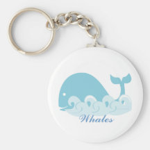 Whale and Waves Key Chain