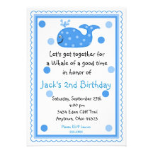 Whale Birthday Invitations