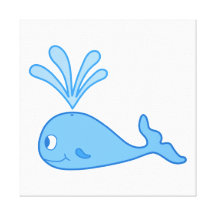 Whale, Blue. Gallery Wrapped Canvas