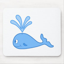 Whale, Blue. Mousepads