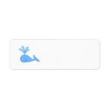 Whale, Blue. Return Address Labels