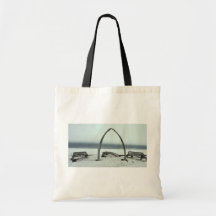 Whale Bone Rib Arc and Skin Boat Frames at Barrow, Tote Bag