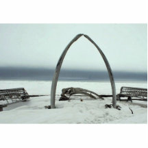 Whale Bone Rib Arc and Skin Boat Frames at Barrow, Photo Cutouts