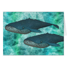 WHALE PAIR Note Card