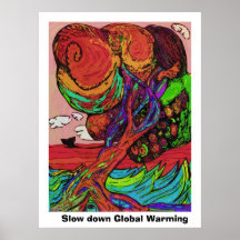 Whale signal red, Slow down Global Warming Print
