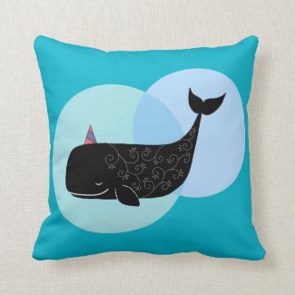 Whale Throw Pillow for Couch Cute Whale Cushion
