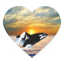 Whales at sunset stickers