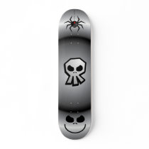 What A Nightmare! Goth Black Skull and Spiders Skateboards