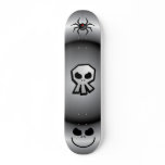 What A Nightmare! Goth Black Skull and Spiders skateboards