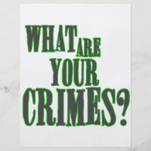 What Are Your Crimes? Flyer Design