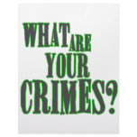 What Are Your Crimes? letterhead