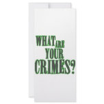What Are Your Crimes? rack cards