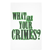 What Are Your Crimes? Stationery Design