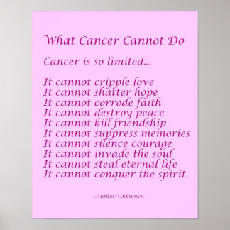 What Cancer Cannot Do Posters | Zazzle Canada