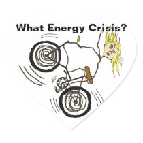 What Energy Crisis? Ride a Bike! Heart Sticker