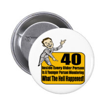What Happened 40th Birthday Gifts Buttons
