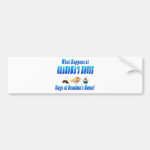 What Happens At Grandmas House Blue Bumper Sticker