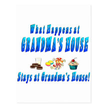 What Happens At Grandmas House Blue Post Card