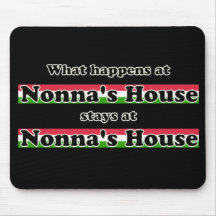 What Happens At Nonnas House Black Background Mouse Pad
