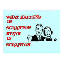 What Happens In Scranton Postcard