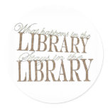 What happens in the library sticker