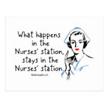 What Happens in the Nurses Station Postcard