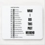 What I Did This Past Weekend (Signage Humor) Mousepad