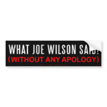 What Joe Wilson Said Bumper Sticker