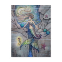 What Lies Beneath Mermaid and Seahorse Postcard
