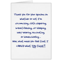 What made you think I cared? Card