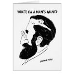 What`s on a man`s mind greeting card