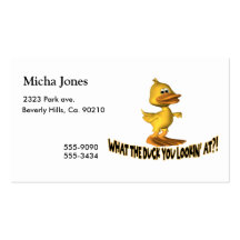 What The Duck You Lookin At Business Card Templates