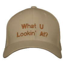 What U Lookin' At? Embroidered Baseball Caps