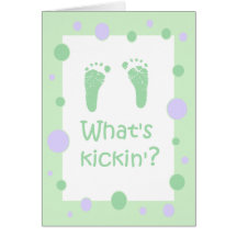 What's Kickin' baby shower invitation Card