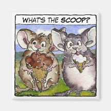 What's the Scoop? Cartoon Ice Cream Magnet