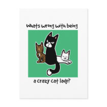 Whats wrong with being a crazy cat lady postcards