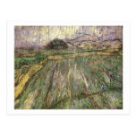 Wheat Field in Rain, Vincent van Gogh Post Card