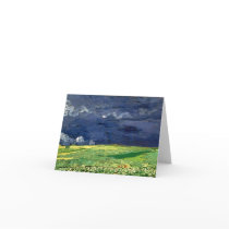 Wheat Field Under Clouded Sky, Vincent van Gogh Greeting Card