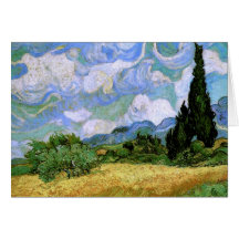 Wheat Field with Cypresses (F717),Vincent van Gogh Cards