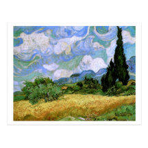 Wheat Field with Cypresses (F717),Vincent van Gogh Postcards