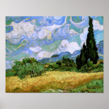 Wheat Field with Cypresses (F717),Vincent van Gogh Print