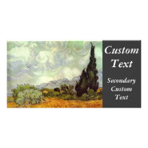 Wheat Field with Cypresses Photo Card Template