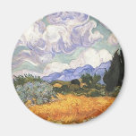 Wheat Field with Cypresses Refrigerator Magnet