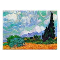 Wheat Field with Cypresses, Vincent Van Gogh Greeting Cards