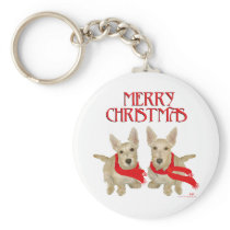 Wheaten Scottish Terrier Chirstmas Keychains